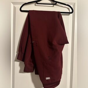 FIGS Tall Zamora Jogger Scrub Pants Burgundy